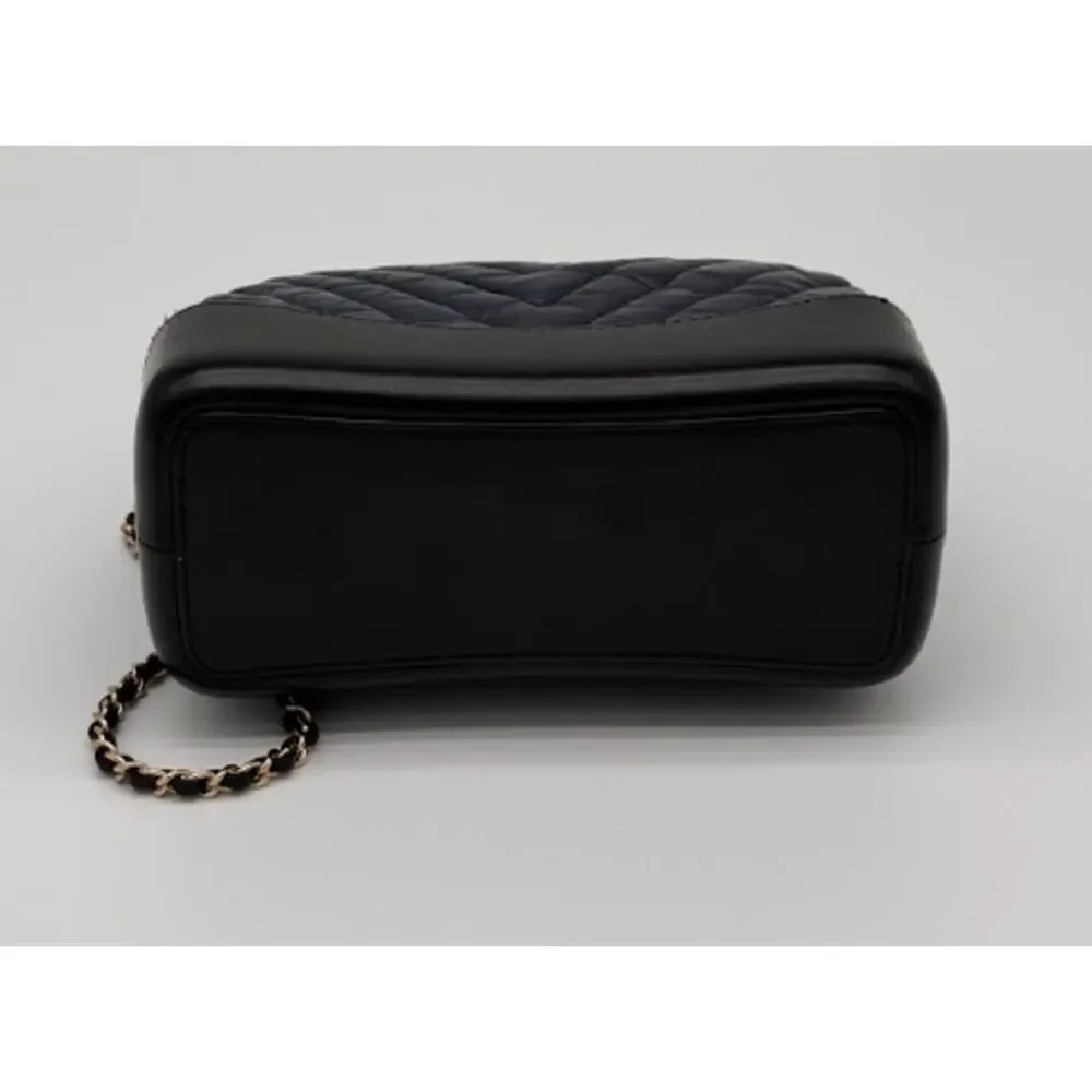 Chanel Gabrielle Backpack Navy Aged Calfskin Mixed Metal Chain 2019